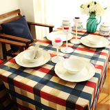 桌布加厚台布餐垫厨房长方形全棉餐布布艺美式乡村格子圆形桌布