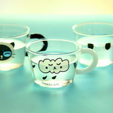 创意zakka杯子奥利奥猫涂鸦系列|迷你咖啡杯玻璃杯水杯耐热