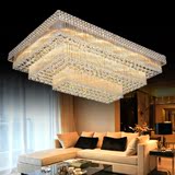 简约现代水晶灯长方形吸顶客厅餐厅卧室定制LED智能吊顶灯具金色