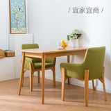 北欧实木餐椅现代简约书桌椅 单人休闲木椅宜家布艺沙发椅子