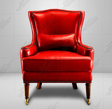 定制 欧式皮艺沙发皮艺个性老虎椅单人实木沙发高背形象伯爵椅