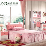 儿童床女孩公主床粉色小女孩家具套房组合卧室青少年蝴蝶结单人床