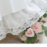 韩国代购 白色高档全棉床裙/夹棉床单 欧式床罩 浪漫蕾丝花边床裙