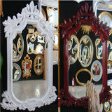 欧式浴室镜框 镂空雕花壁挂式玄关装饰件 新古典美式梳妆化妆镜子