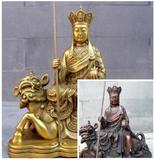 台湾祥狮正品大号地藏王菩萨纯铜像开光铜质骑谛坐像地藏工艺品