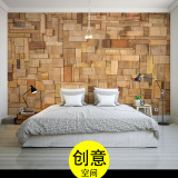 北欧风格卧室背景墙纸3D立体木头截面纹电视背景墙壁纸大型壁画