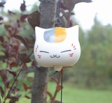 2个包邮猫咪礼物挂饰日本动漫夏目友人帐玻璃陶瓷风铃