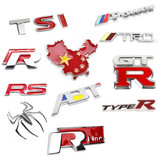 金属3D车贴 大众R/RS/TRD/ABT/power 尾贴/侧贴 个性立体改装车标