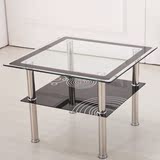 特价简约现代创意小方桌办公室玻璃小茶几客厅沙发桌子方形小边桌