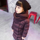 娜塔巫韩版童装2016冬装女童中长款潮棉衣加厚羽绒棉外套儿童棉服