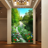 3d墙纸 竖版大型壁画 玄关走廊背景墙壁纸 田园自然风景拓展空间