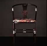 美式工业铁艺餐椅 家用复古彩色餐厅椅子休闲固定扶手坐椅咖啡厅