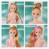 儿童玩具芭比娃娃裸娃素体芭比头饰蛋糕烘焙娃通用多种原创发型