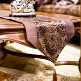 桌垫桌旗茶几桌布布艺长方形餐桌装饰布长条桌布坳咖啡色欧式现代