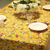 棉麻桌布布艺田园餐厅桌布长方形茶几布电视柜台布琉黄色美式乡村
