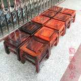 红木家具 老挝大红酸枝方凳矮凳  交趾黄檀实木小孩凳换鞋凳正品