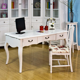 珀莱旭简约欧式家具写字台田园风格书桌白色实木电脑桌子特价W05
