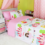 儿童床上用品纯棉 公主女孩四件套全棉田园 韩式床单被罩床品套件