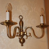 欧式复古全铜蜡烛壁灯美式客厅双头卧室床头餐厅书房壁灯过道走廊
