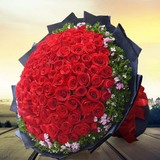 西安鲜花店同城速递99朵红玫瑰花束求婚表白七夕情人节礼物送女友