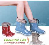 新款韩国时尚冬季水晶雨鞋短筒雨靴女士防水鞋防滑胶鞋水靴套鞋