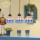 地中海吊灯饰田园风格欧式客厅餐厅卧室创意简欧简约蒂凡尼灯蓝色