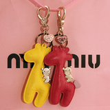 米勒斯 钥匙扣女创意汽车 钥匙挂件 长颈鹿可爱钥匙链钥匙圈韩国