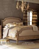 美式实木床简美雕花床 法式风化白做旧双人床 英式实木地中海卧室