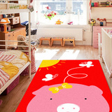 粉色卡通卧室客厅地毯门垫婴儿童爬行垫薄款房间铺满长方形地垫子