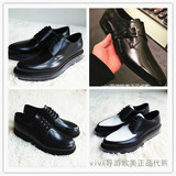 【导游欧美正品代购】Prada 新款黑色牛皮男鞋气垫鞋商务正装现货