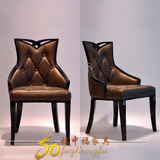 韩式餐椅 酒店别墅餐厅家具书桌椅 新古典后现代皮艺椅子 餐桌椅