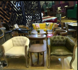欧式复古单人实木椅子美式乡村客厅卧室咖啡厅茶座餐椅休闲沙发椅