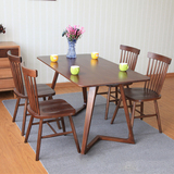 北欧宜家实木餐桌4-6人餐桌椅组合简约榆木桌子原木咖啡桌办公桌