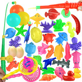 儿童宝宝小孩钓鱼玩具套装戏水洗澡塑料磁性池篮桶益智礼物toy