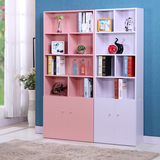 简约现代书柜书架储物柜自由组合带门简易柜子收纳柜儿童置物架