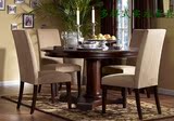 欧式餐桌实木HH高档餐桌椅组合实木餐厅家具饭桌圆形简约烤漆时尚