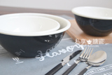 【私享搪瓷】R家原单 18-22cm黑底白色搪瓷盆搪瓷碗和面盆打蛋盆