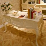 欧式书桌椅 古典美式实木书台 书房组合家具 真皮书椅 四门书柜