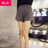 JKJS外穿加厚修身显瘦阔腿裤宽松品牌女装2015新秋冬款女短裤