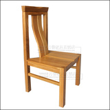 俄罗斯榆木全实木餐椅现代时尚休闲椅原木色餐桌椅组合高靠背椅