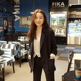2016韩国代购春季新款韩版一粒扣短款休闲时尚纯色薄款西装外套女