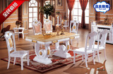天然大理石餐桌 现代实木餐桌 欧式风格 白色烤漆 特价直销