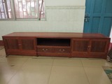 缅甸花梨木电视柜2.4米长 木老爷红木客厅家具 原木打磨无漆地柜