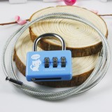 多用途钢丝绳密码锁 挂锁 箱包锁 锌合金 复杂的物体也能轻松锁上