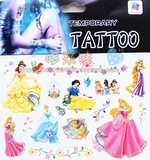 白雪公主灰姑娘卡通动漫纹身贴纸儿童女孩漂亮贴画身体彩绘批发