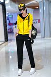2016春季新款韩版女装休闲运动服大码显瘦套装女卫衣百搭三件套潮