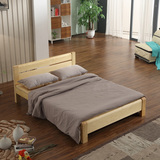 清新 实木床双人床1.5 1.8米天然原木环保品牌卧室家具中式全