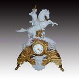 促销古典欧式座钟表摆件猎人钟座(进口) 陶瓷工艺品别墅家居装饰