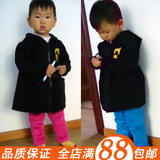 2件包邮春秋外贸原单女童装纯棉加绒加厚卫衣外套拉链帽衫1-3岁