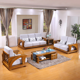 高端全实木沙发组合橡木沙发新中式家具纯实木沙发客厅现代简约